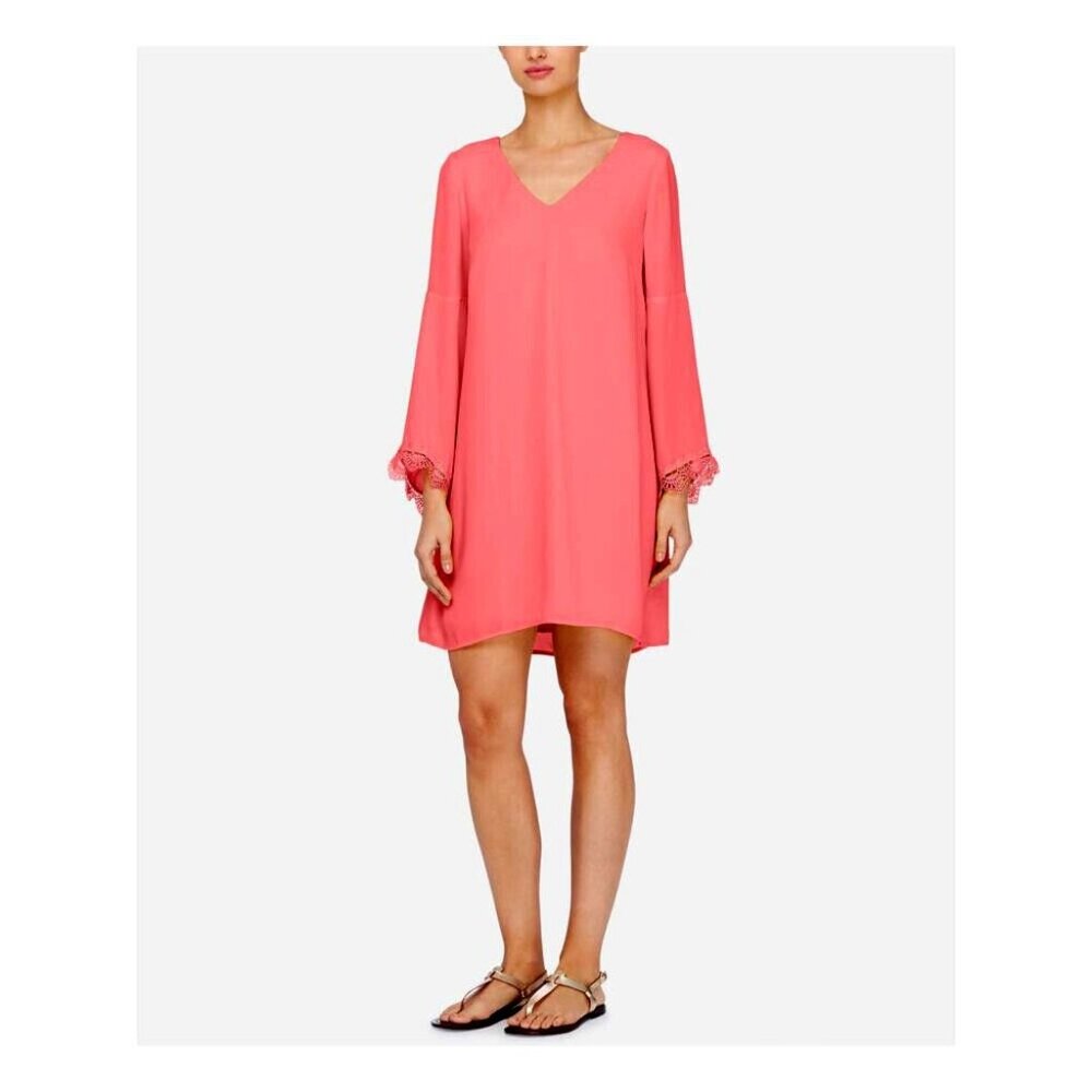 NEW $118 Catherine Malandrino Womens Small Havana Nights Shift Dress in‎ Pink